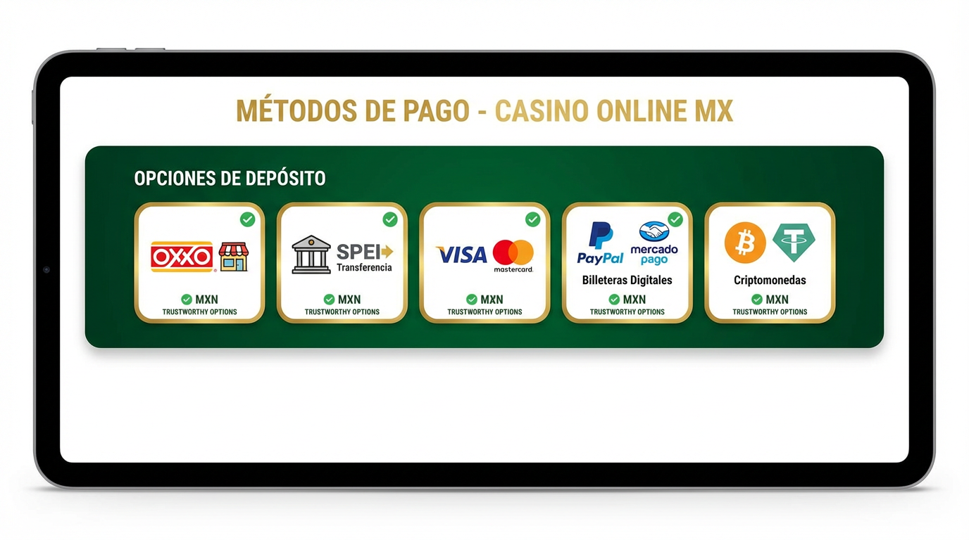 Métodos de pago casino México OXXO SPEI